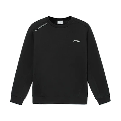 Li-Ning Fitness Logo Print Fleece Sweatshirt Black Winter Edition AWDRE59-2