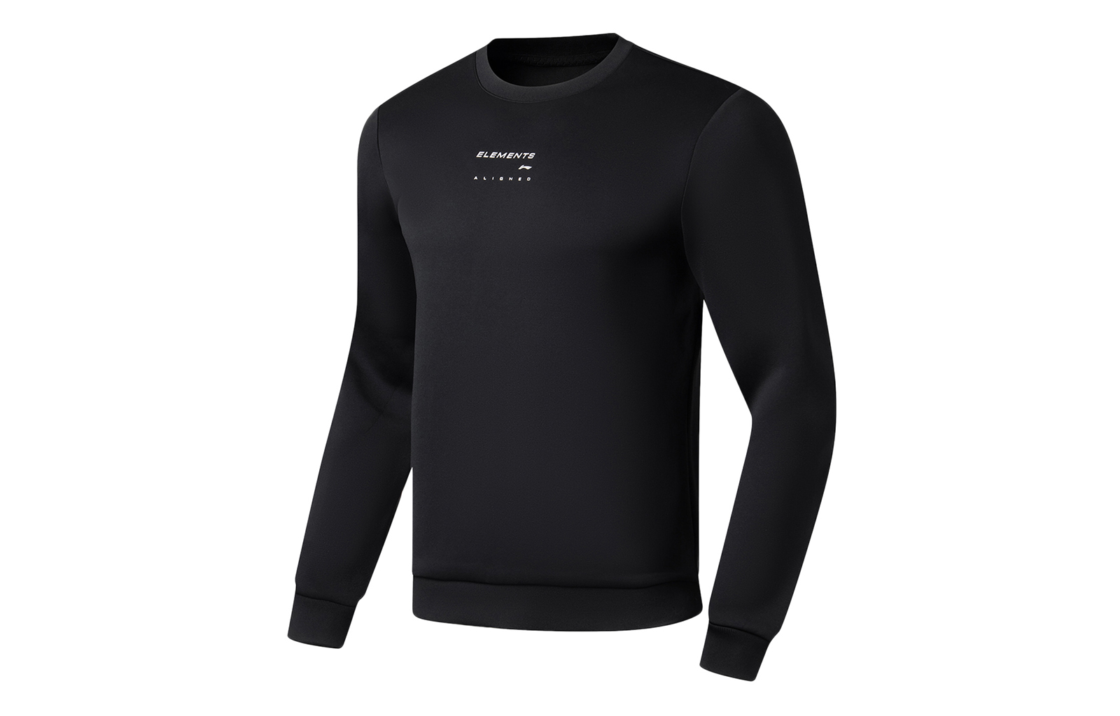 Li-Ning Fitness Logo Print Pullover Long-Sleeve Sweatshirt Black AWDT035-1