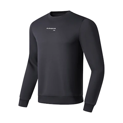 Li-Ning Fitness Logo Print Pullover Sweatshirt Earth Gray AWDT035-3