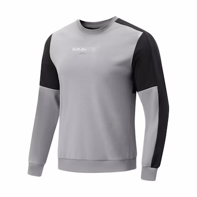 Li-Ning Fitness Pullover Fleece Sweatshirt Grey/Black Warmth Series AWDT733-3
