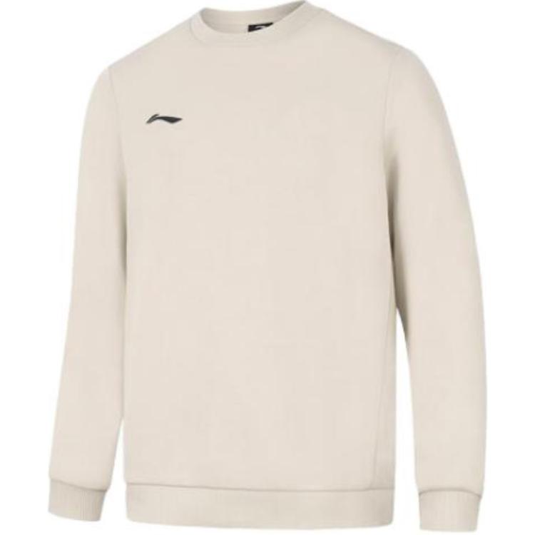 Li-Ning Fitness Pullover Sweatshirt Oatmeal Gray Long Sleeve AWDT985-3