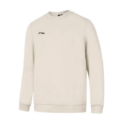 Li-Ning Fitness Pullover Sweatshirt Oatmeal Gray Long Sleeve AWDT985-3