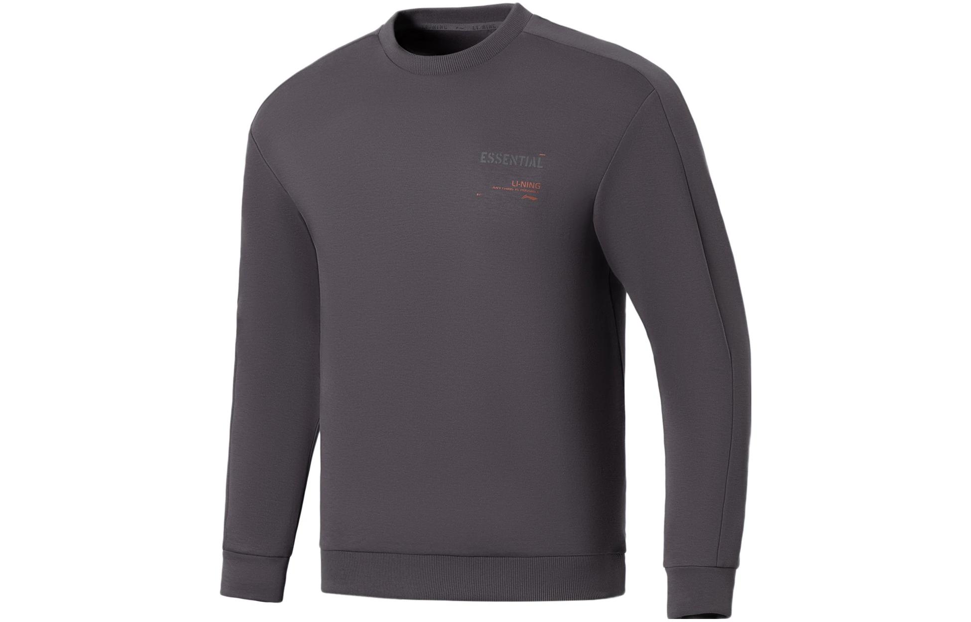 Li-Ning Fitness Pullover Sweatshirt Solid Earth Gray AWDS017-8
