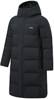 Li-Ning Fitness Series Black Long Down Jacket with Large Back Logo Hoodie AYMT107-1 Li-Ning Fitness Series Black Long Down Jacket with Large Back Logo Hoodie AYMT107-1
