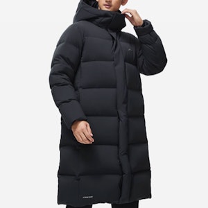 李宁健身系列黑色长款羽绒服背部大LOGO连帽款 AYMT107-1 Lookbook 李宁健身系列黑色长款羽绒服背部大LOGO连帽款 AYMT107-1