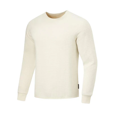 Li-Ning Fitness Series All-Weather Crewneck Sweatshirt Beige Pullover AWDT737-2