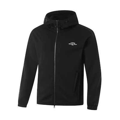 Li-Ning Fitness Series Black Antistatic Antibacterial Fleece Hooded Jacket AWDU993-3