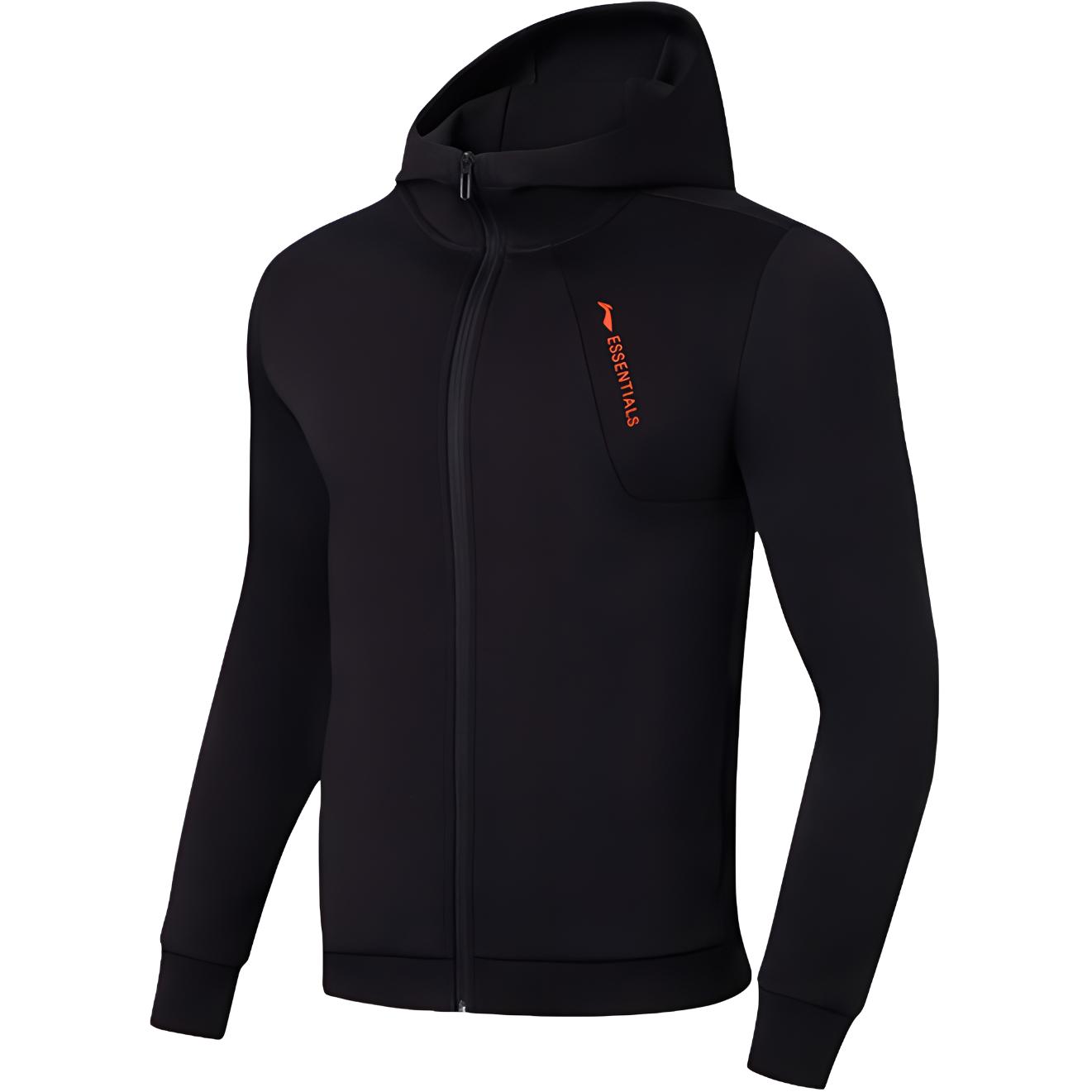 Li-Ning Fitness Series Black Breathable Casual Hoodie AWDSA31-1