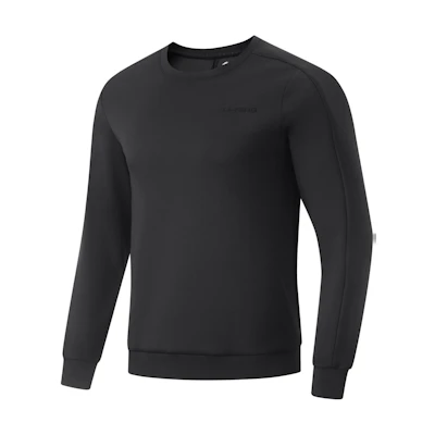 Li-Ning Fitness Series Black Casual Letter Logo Crewneck Sweatshirt AWDU869-1