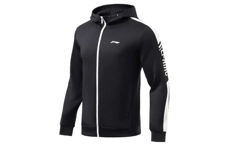Li-Ning Fitness Series Black Colorblock Logo Zip Hoodie AWDR459-1