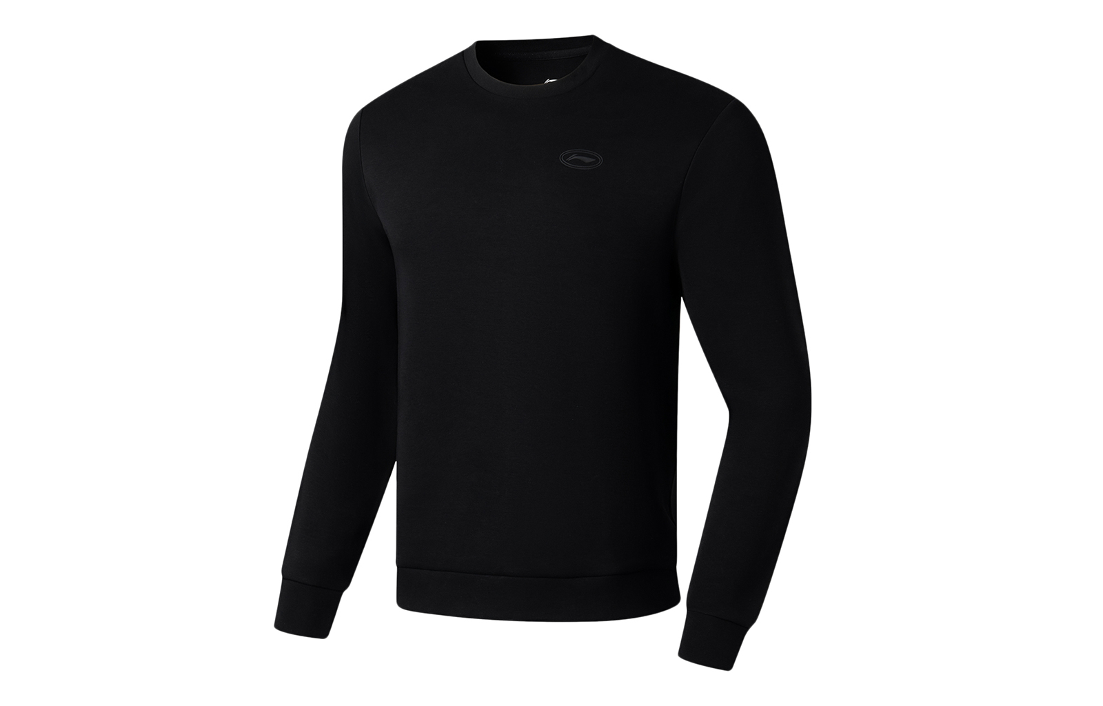 Li-Ning Fitness Series Black Crewneck Logo Pullover Sweatshirt AWDT101-1