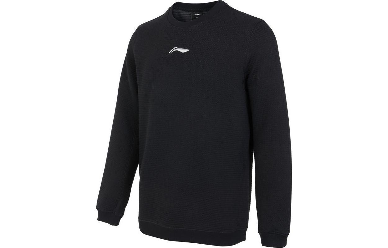 Li-Ning Fitness Series Black Crewneck Pullover Long Sleeve Sweatshirt AWDT167-2