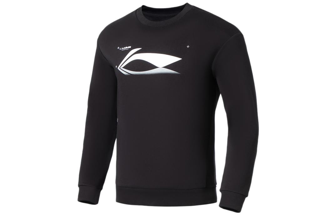 Li-Ning Fitness Series Black Crewneck Sweatshirt with Printed Logo AWDS383-2