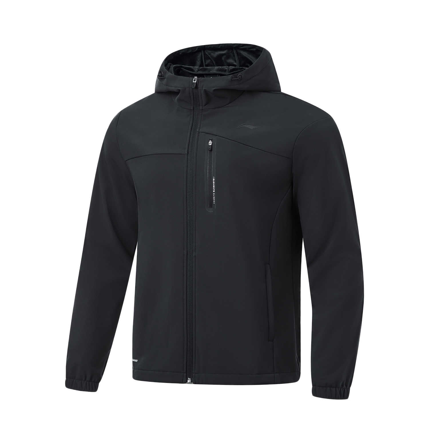 Li-Ning Fitness Series Black Fleece-Lined Hooded Sports Jacket AFDT631-1