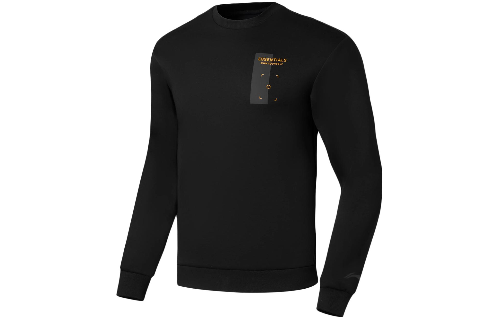Li-Ning Fitness Series Black Graphic Crewneck Sweatshirt AWDSA41-1