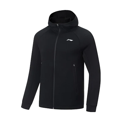 Li-Ning Fitness Series Black Hooded Zip-Up Jacket AWDT439-1