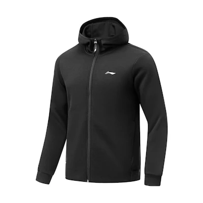 Li-Ning Fitness Series Black Hoodie Jacket Warm Long-Sleeve Sweatshirt AWDT797-1