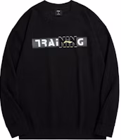 Li-Ning Fitness Series Black Letter Print Loose Fit Crewneck Sweatshirt AWDU947-1 Li-Ning Fitness Series Black Letter Print Loose Fit Crewneck Sweatshirt AWDU947-1