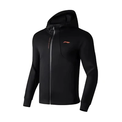 Li-Ning Fitness Series Black Logo Print Zip-Up Hoodie AWDT001-1