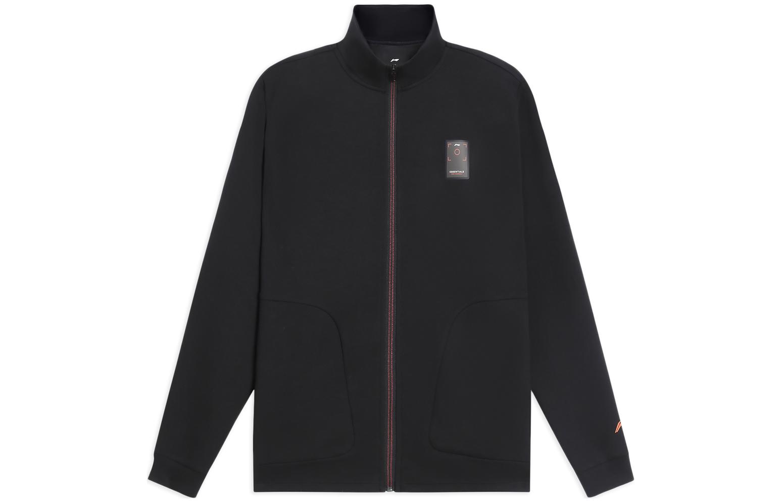 Li-Ning Fitness Series Black Solid Logo Zip-Up Jacket AWDS787-2