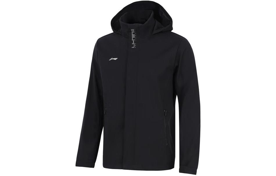 Li-Ning Fitness Series Black Water-Resistant Sports Windbreaker AFDT753-1