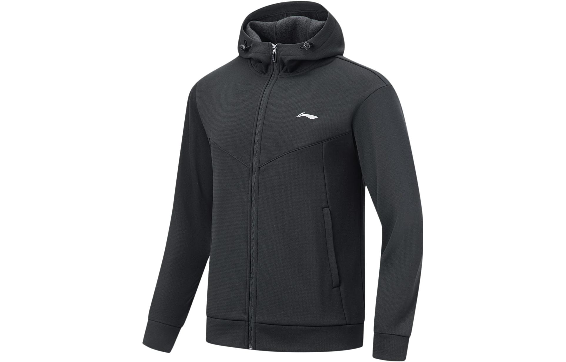Li-Ning Fitness Series Black Zip-Up Fleece Sweatshirt AWDTB33-3