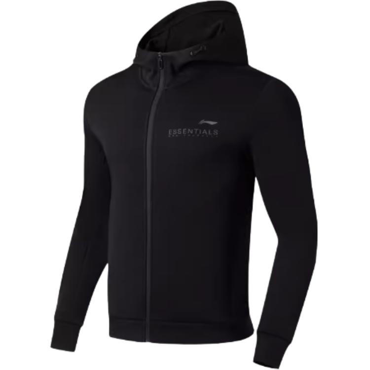Li-Ning Fitness Series Black Zip-Up Hoodie - Comfortable & Casual AWDT003-1