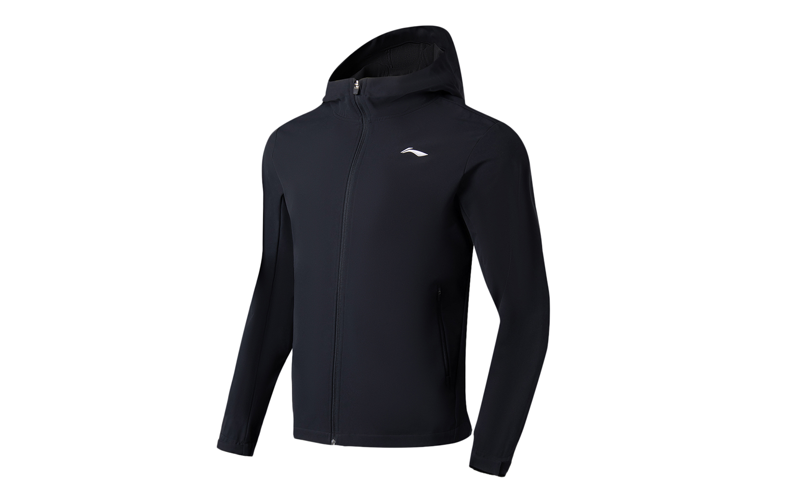 Li-Ning Fitness Series Black Zip-Up Hoodie with Logo Print AFDT025-1