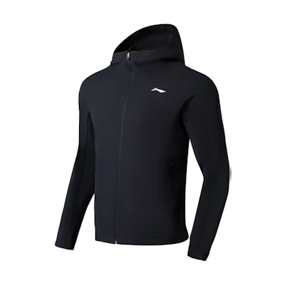 Li-Ning Fitness Series Black Zip-Up Hoodie with Logo Print AFDT025-1