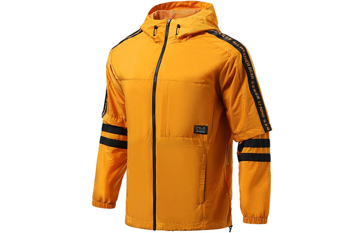 Li-Ning Fitness Series Breathable Loose Hooded Jacket in Ember Yellow AFDR355-3