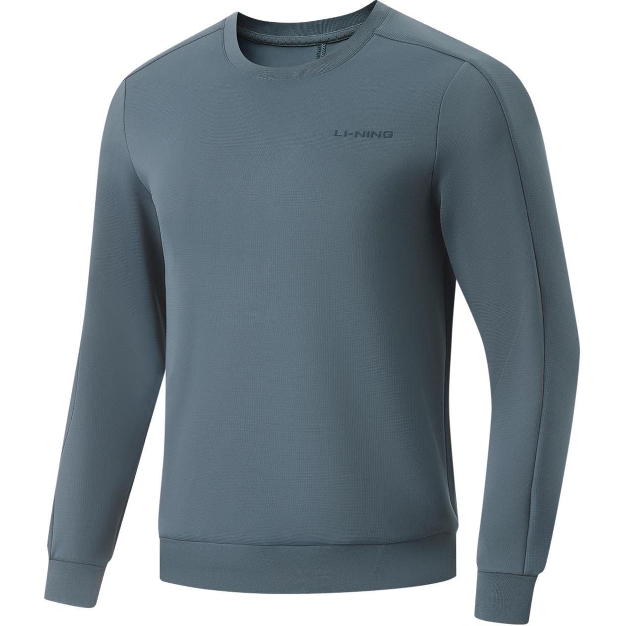 Li-Ning Fitness Series Casual Crewneck Pullover Sweatshirt Teal Blue AWDU869-2