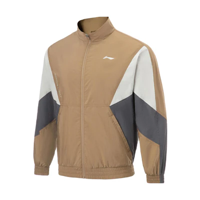 Li-Ning Fitness Series Color-Block Casual Sports Jacket Light Chestnut Brown AFDT385-7
