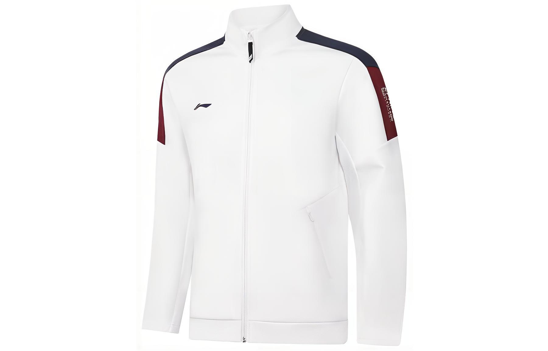 Li-Ning Fitness Series Colorblock Zip-Up Sports Sweatshirt White () AWDTA09-1