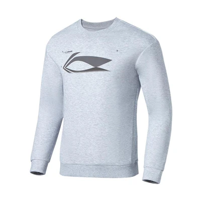 Li-Ning Fitness Series Crewneck Logo Print Long-Sleeve Sweatshirt Light Blue AWDS383-1