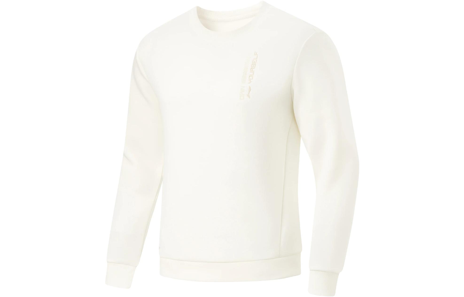 Li-Ning Fitness Series Crewneck Pullover Sweatshirt Off-White AWDT791-2