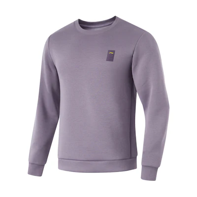 Li-Ning Fitness Series Crewneck Pullover Sweatshirt Gray Purple AWDU575-3