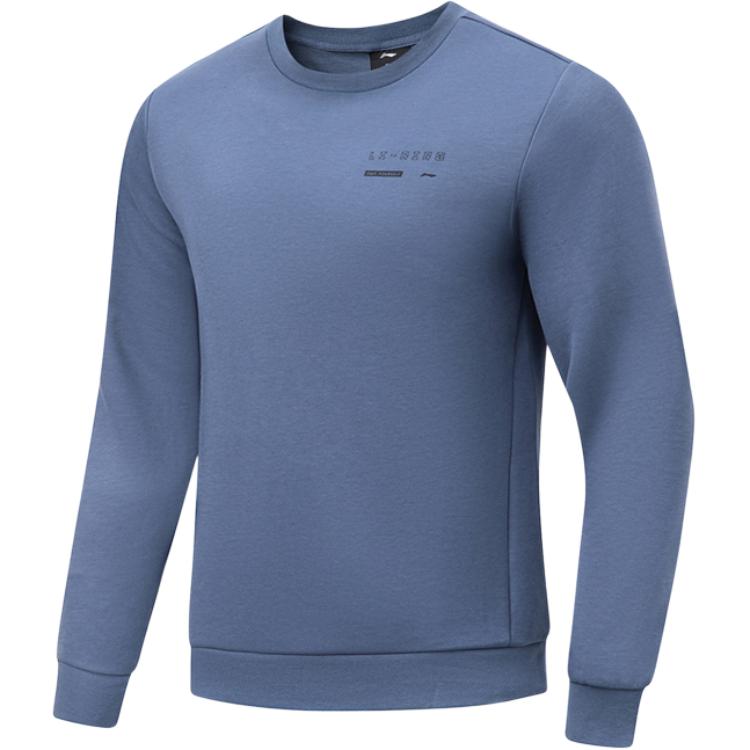 Li-Ning Fitness Series Crewneck Pullover Sweatshirt Gray Indigo AWDTA69-4