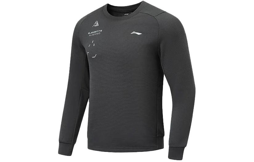 Li-Ning Fitness Series Fleece Pullover Sweatshirt - Heather Black AWDU063-1