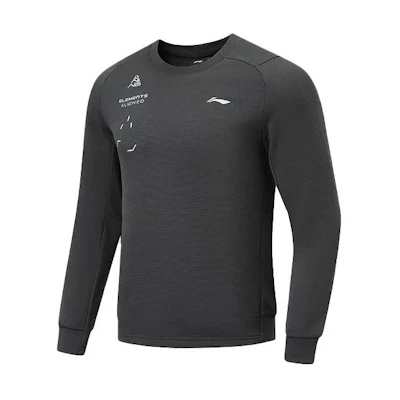 Li-Ning Fitness Series Fleece Pullover Sweatshirt - Heather Black AWDU063-1