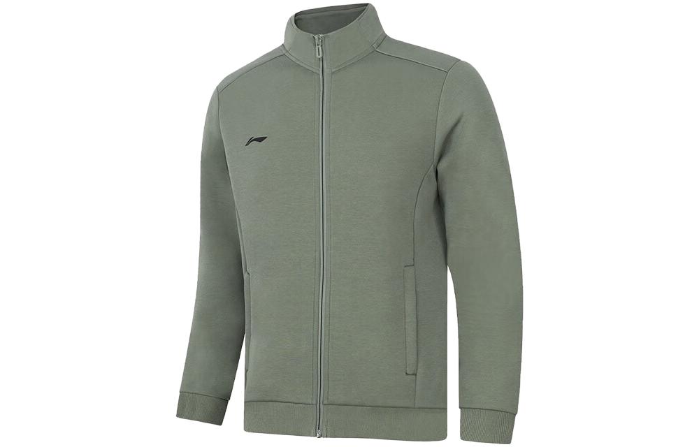 Li-Ning Fitness Series Full-Zip Casual Long-Sleeve Sweatshirt Men’s Grey-Green AWDT989-2