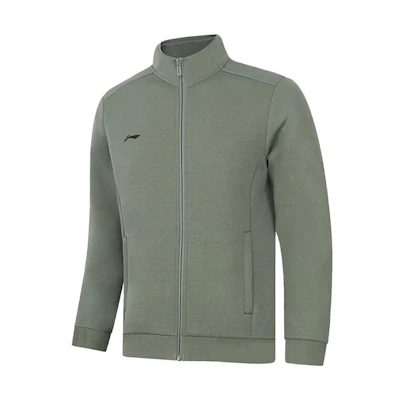 Li-Ning Fitness Series Full-Zip Casual Long-Sleeve Sweatshirt Men’s Grey-Green AWDT989-2