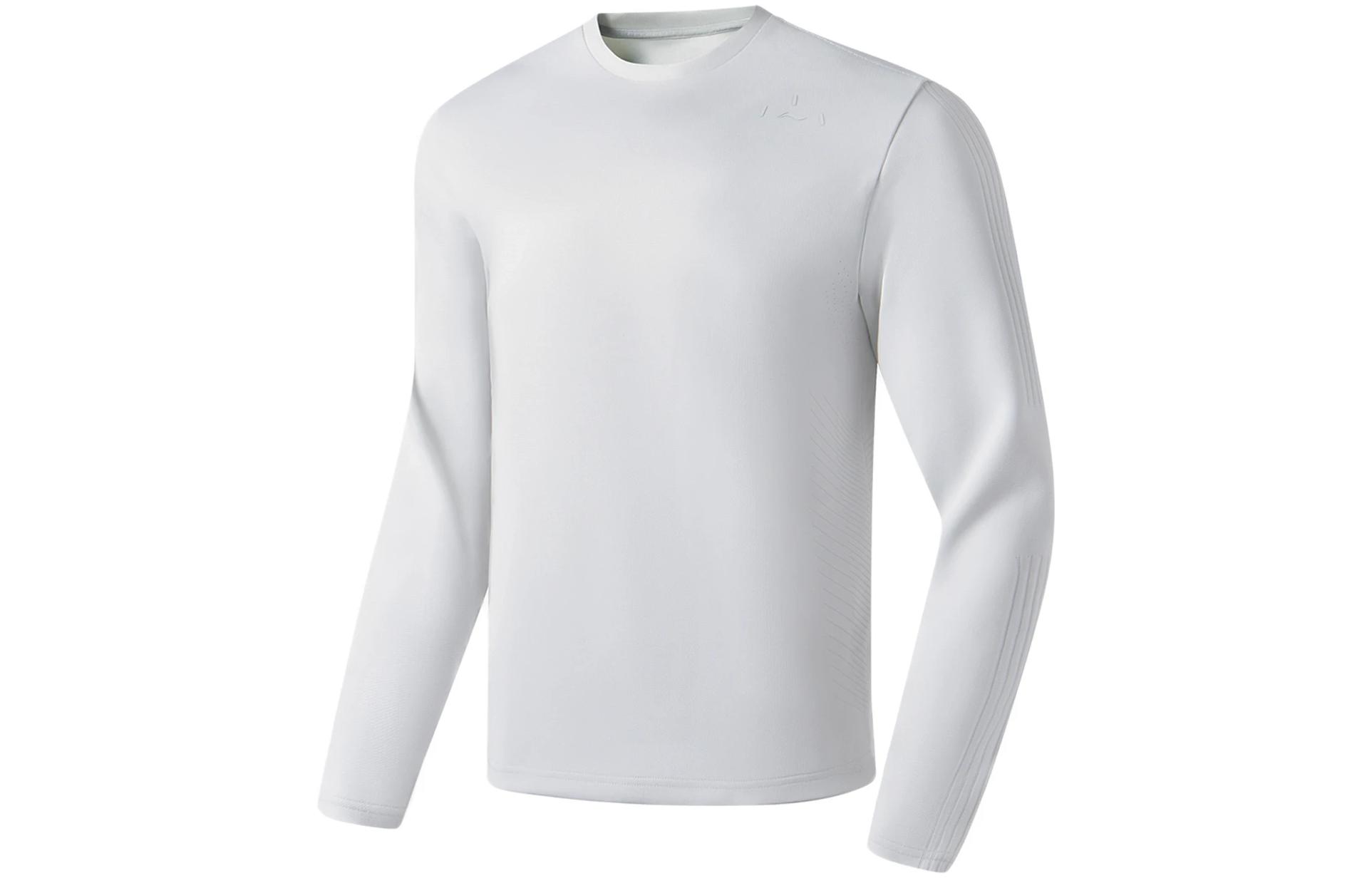 Li-Ning Fitness Series Grey Pullover Crewneck Sweatshirt with Logo Print AWDS969-7