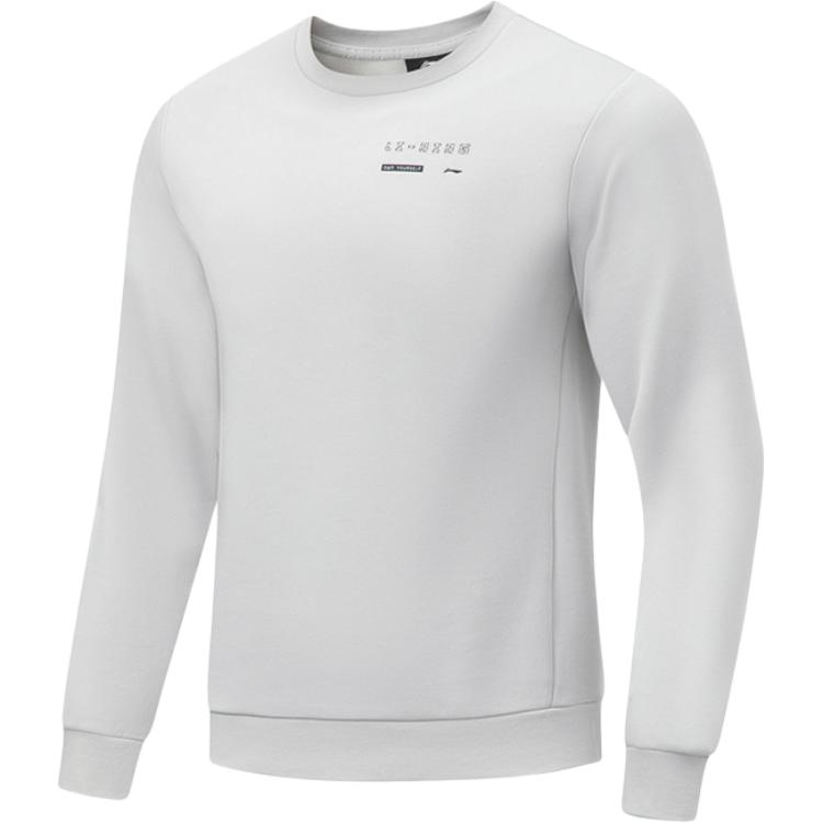 Li-Ning Fitness Series Grey Pullover Crewneck Sweatshirt AWDTA69-5