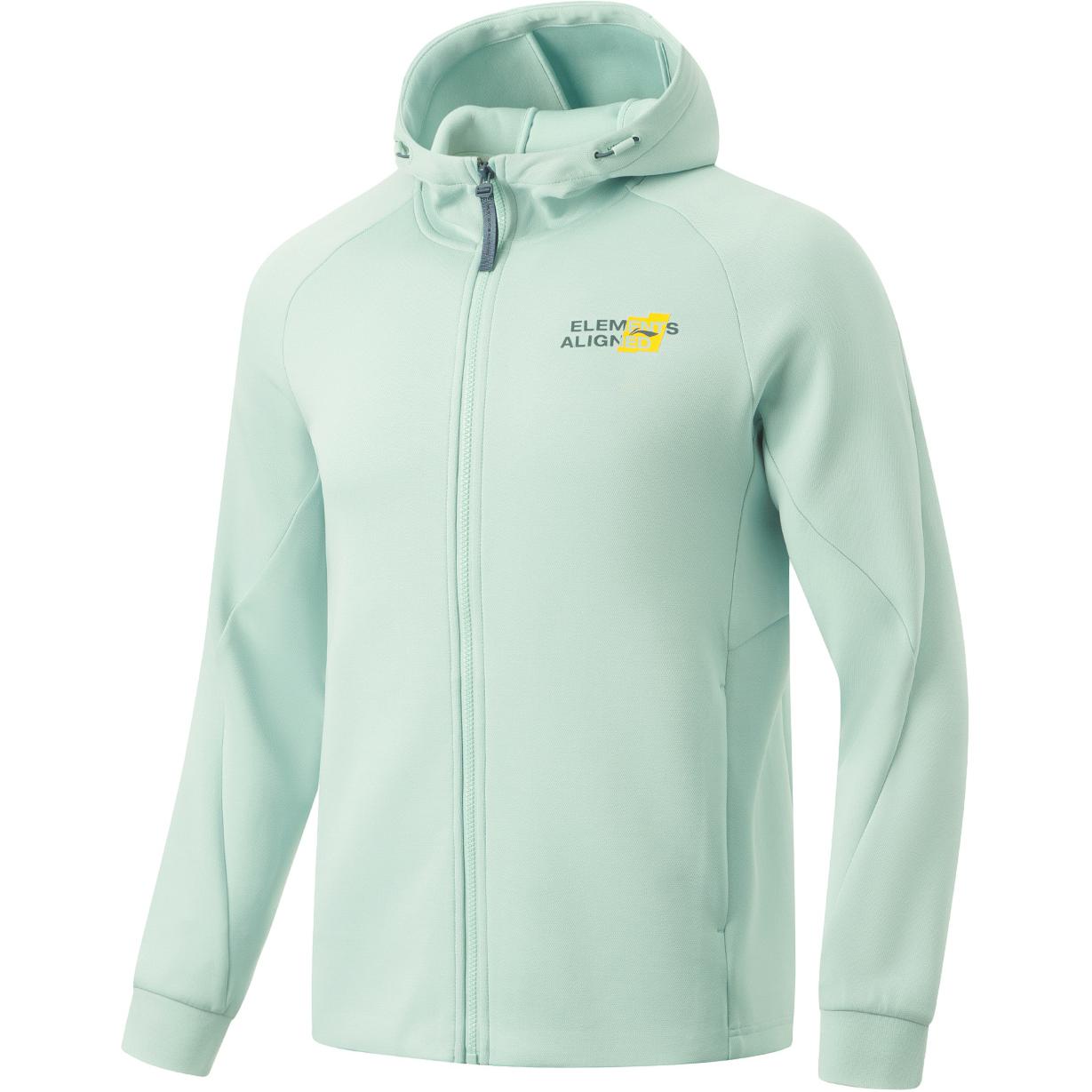 Li-Ning Fitness Series Hooded Zip Jacket - Feather Yarn Green AWDU181-4