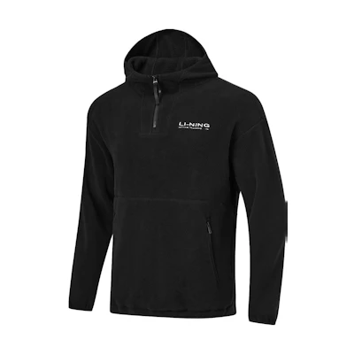 Li-Ning Fitness Series Letter Hoodie Unisex Pullover Black Fleece AWDTB31-2
