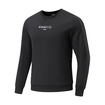 Li-Ning Fitness Series Letter Print Fleece Pullover Hoodie Black AWDT733-1