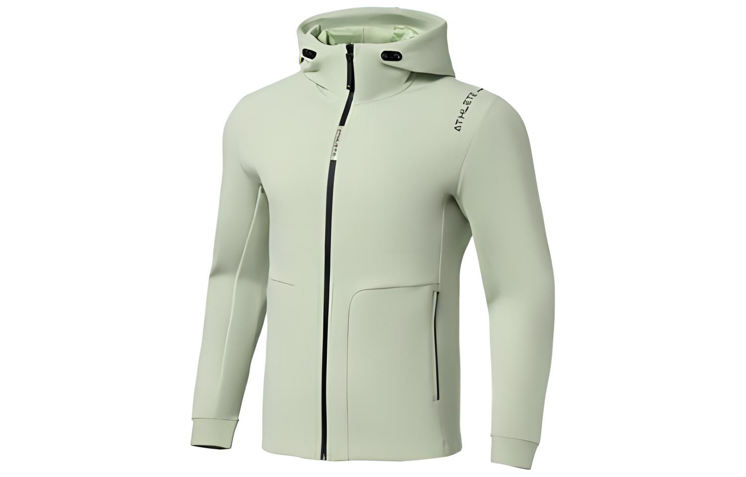 Li-Ning Fitness Series Letter Print Hoodie Jacket Light Green AWDS093-3