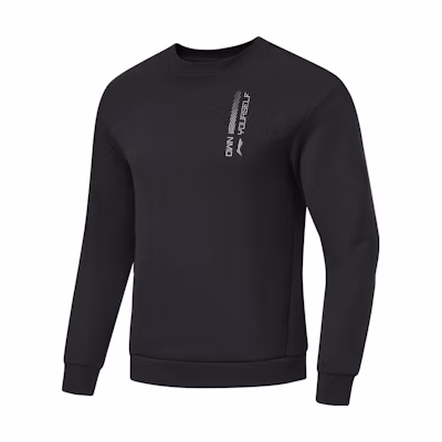 Li-Ning Fitness Series Letter Print Pullover Sweatshirt Black AWDT791-1