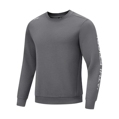 Li-Ning Fitness Series Letter Print Pullover Sweatshirt - Smoked Gray AWDTB27-4