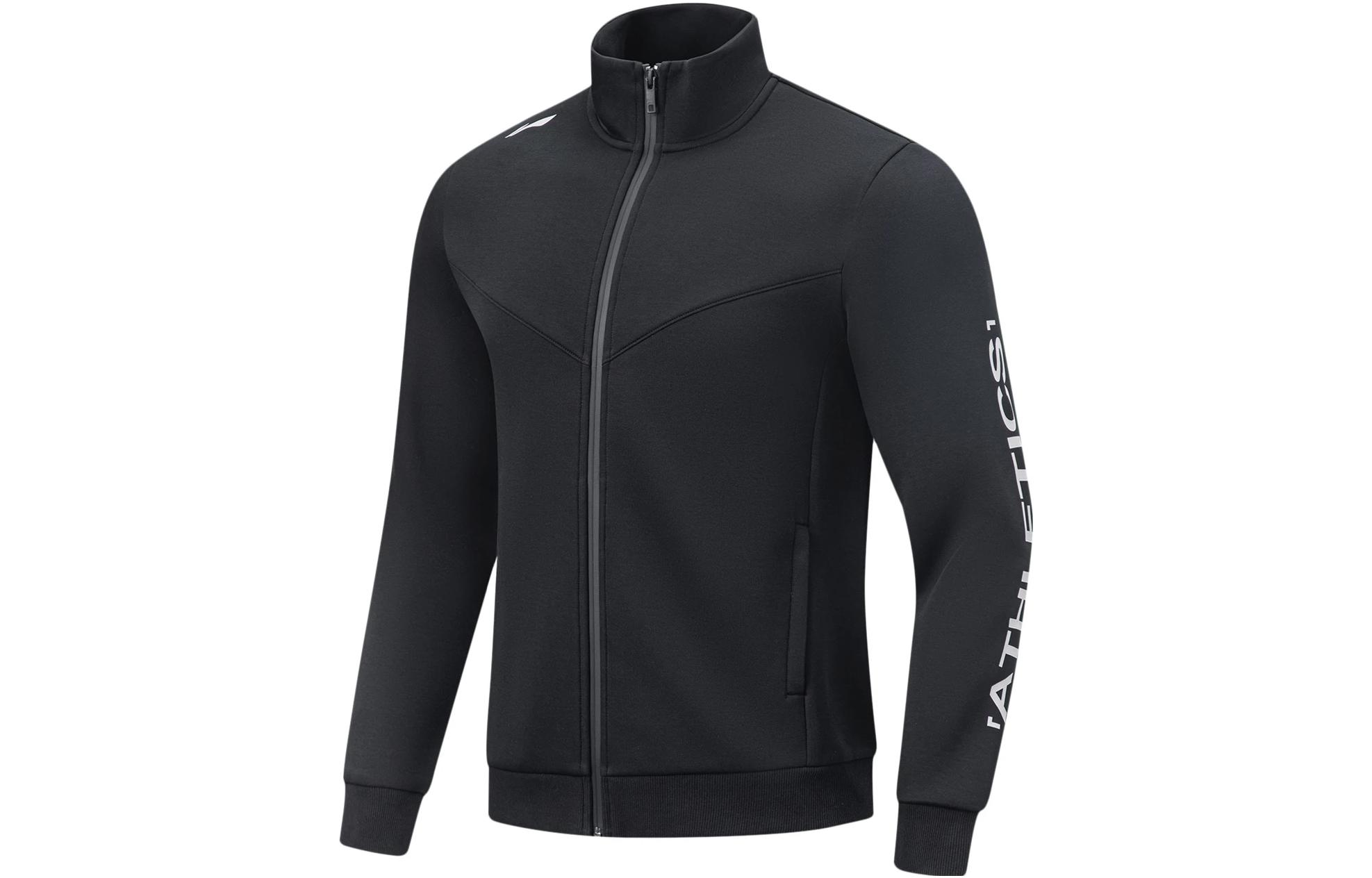 Li-Ning Fitness Series Letter Print Zip-Up Jacket Black AWDTB29-2